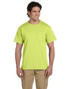Jerzees 29P - T-shirt avec poche HEAVYWEIGHT BLENDMC 50/50, 9,3 oz deMC Vert Sécurité