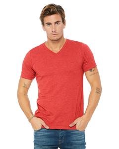 Bella+Canvas 3415C - t-shirt unisexe Triblend à manches courtes avec encolure en V Red Triblend