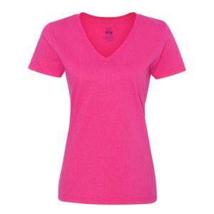 Fruit of the Loom L39VR - T-shirt pour femme 100% Heavy cottonMD, 8,3 oz de MD avec encolure en V Cyber Pink