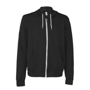 Bella+Canvas 3739 - Unisex Full-Zip Hooded Sweatshirt Noir