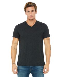 Bella+Canvas 3415C - t-shirt unisexe Triblend à manches courtes avec encolure en V Charcoal Black Triblend