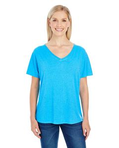 Threadfast 203FV - Ladies Triblend Fleck Short-Sleeve V-Neck T-Shirt Turquoise Fleck