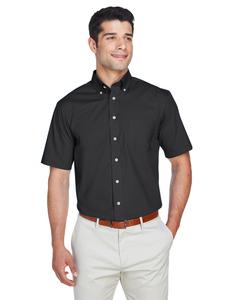 Devon & Jones D620S - Men's Crown Collection Solid Broadcloth Short Sleeve Shirt Noir