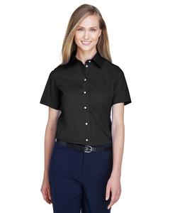 Devon & Jones D620SW - Ladies Crown Collection Solid Broadcloth Short Sleeve Shirt Noir
