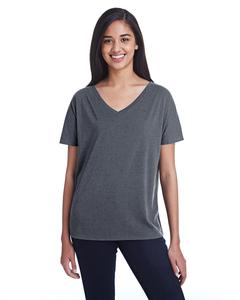 Threadfast 203FV - Ladies Triblend Fleck Short-Sleeve V-Neck T-Shirt Charcoal Fleck