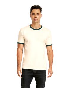 Next Level 3604 - Unisex Ringer T-Shirt Natural/Forest Green
