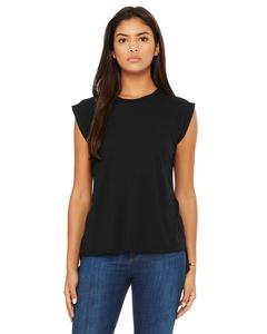 Bella+Canvas 8804 - Ladies Flowy Muscle T-Shirt with Rolled Cuff Noir