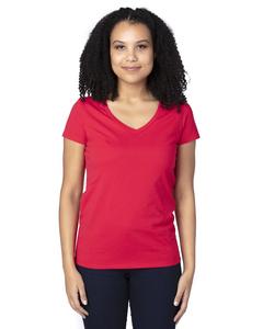 Threadfast 200RV - Ladies Ultimate Short-Sleeve V-Neck T-Shirt Rouge