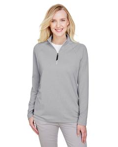 Devon & Jones DG480W - Ladies CrownLux Performance Clubhouse Micro-Stripe Quarter-Zip Noir