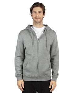 Threadfast 320Z - Unisex Ultimate Fleece Full-Zip Hooded Sweatshirt Heather Grey