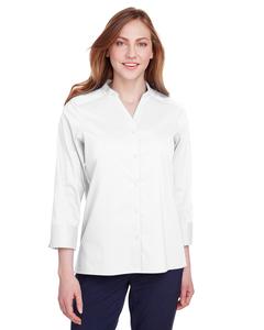 Devon & Jones DG560W - Ladies Crown  Collection Stretch Broadcloth 3/4 Sleeve Blouse Blanc