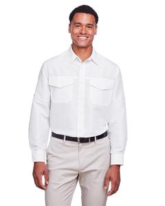Harriton M580L - Men's Key West Long-Sleeve Performance Staff Shirt Blanc