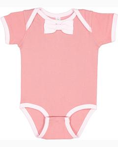 Rabbit Skins RS4407 - Infant Baby Rib Bow Tie Bodysuit Mauvelous/Blrna