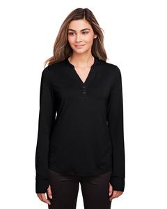North End NE400W - Ladies Jaq Snap-Up Stretch Performance Pullover Noir