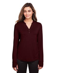 North End NE400W - Ladies Jaq Snap-Up Stretch Performance Pullover Bourgogne