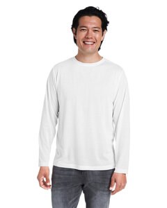 Core365 CE111L - Adult Fusion ChromaSoft Performance Long-Sleeve T-Shirt Blanc