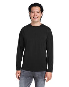 Core365 CE111L - Adult Fusion ChromaSoft Performance Long-Sleeve T-Shirt Noir