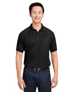 Harriton M208 - Men's Charge Snag and Soil Protect Polo Noir