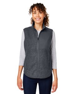 North End NE714W - Ladies Aura Sweater Fleece Vest Carbon/Carbon
